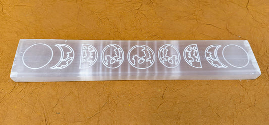 Selenite Charging Plates with Moon Phases