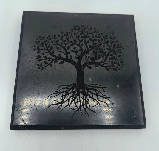 Shungite Charging Plates with Tree of Life